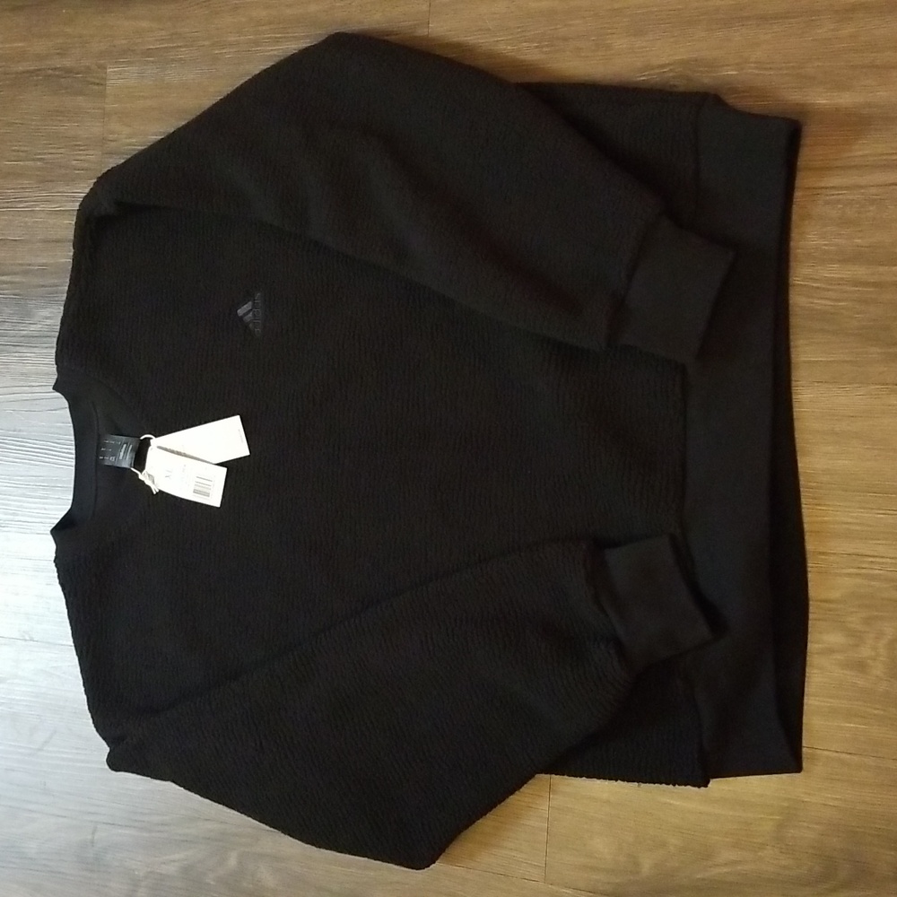 ADIDAS MENS PLUSH SWEAT SHIRT, XL